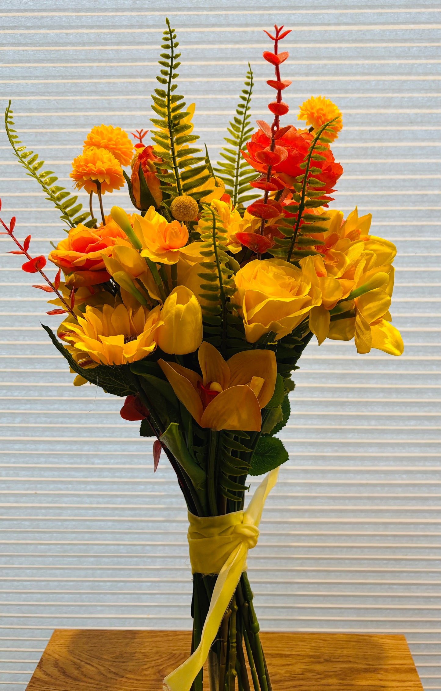 Burst of Yellow bouquet (glass vase included)