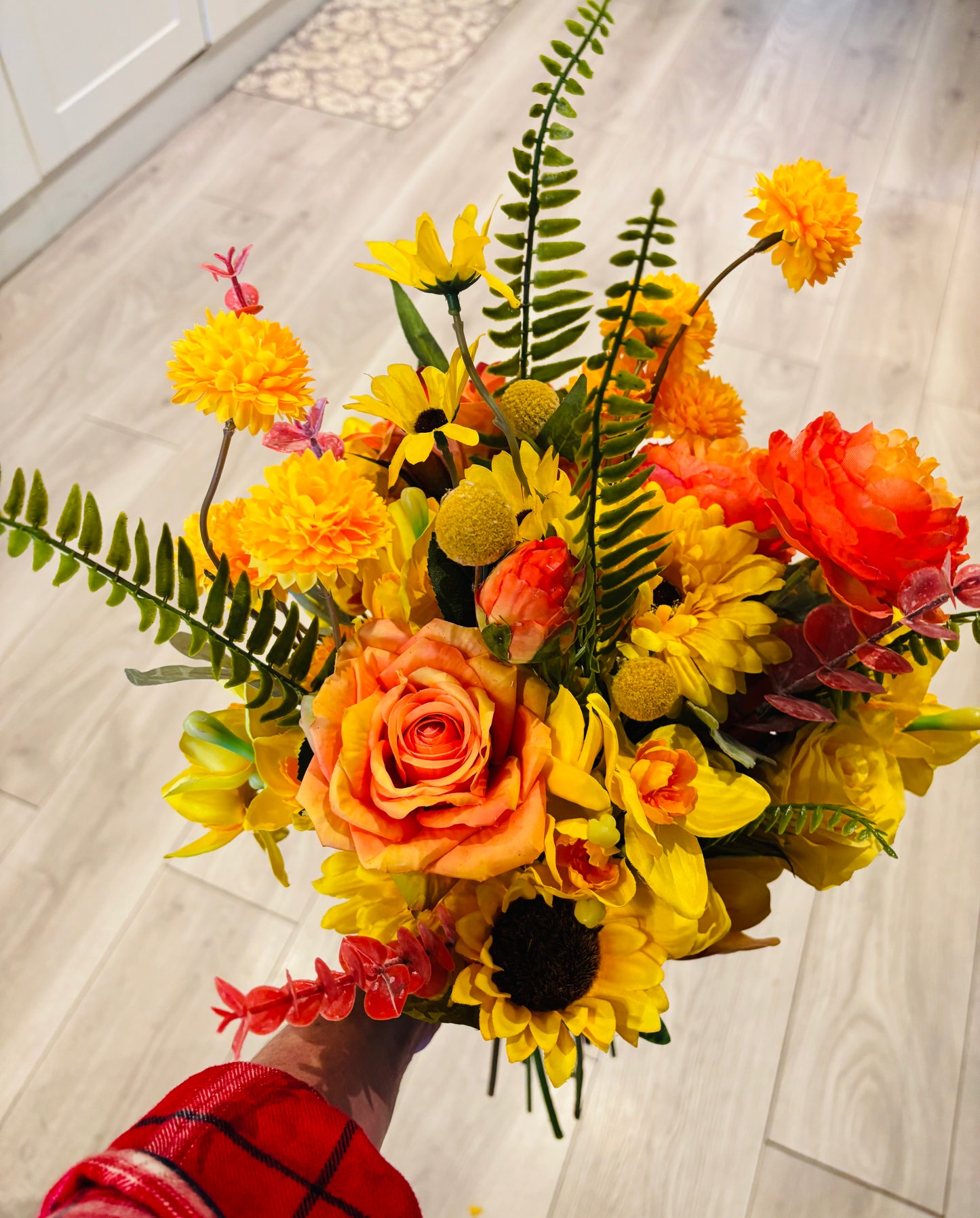 Burst of Yellow bouquet (glass vase included)