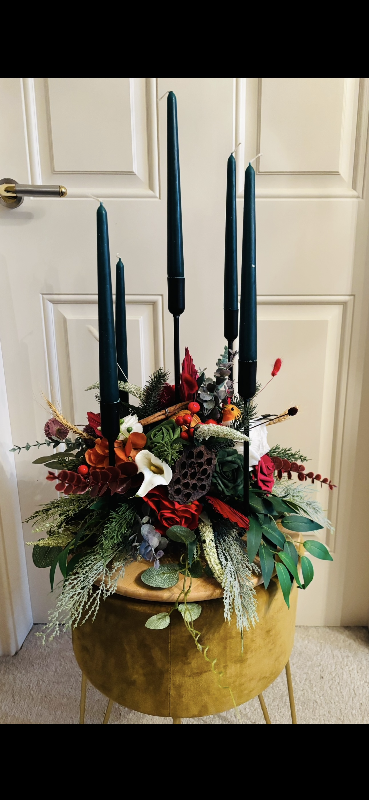 *Pre Order* Christmas 5 tiered BurgundyCandle Table centrepiece