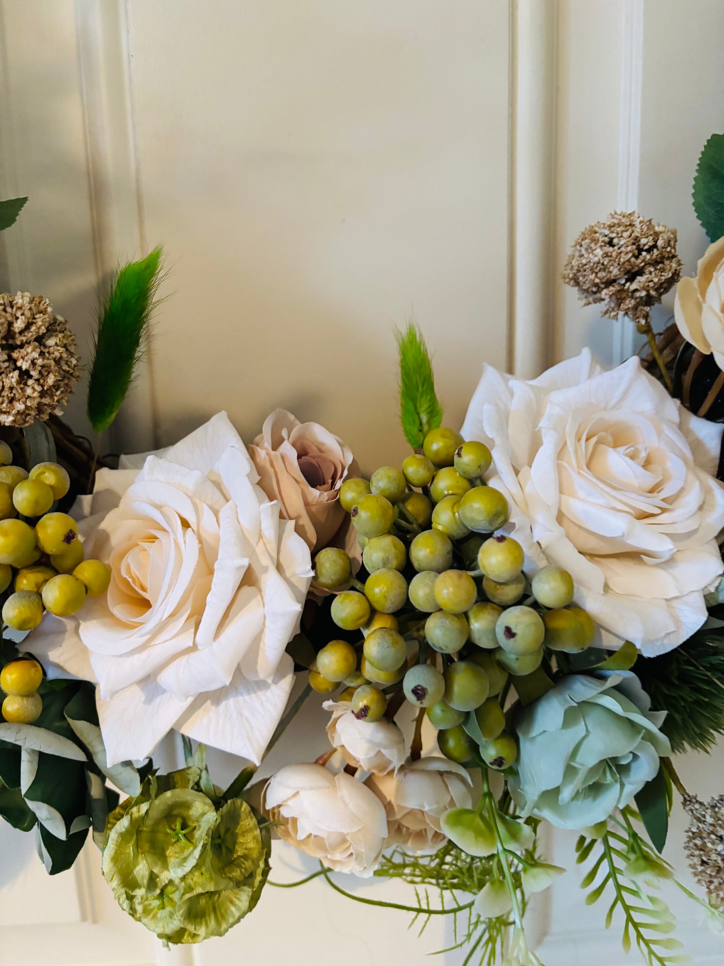 Cream and Green grapevine