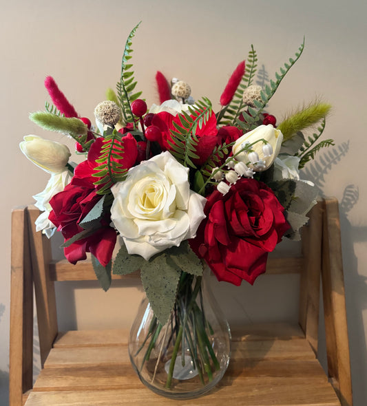Holly berry Bouquet (glass vase included)