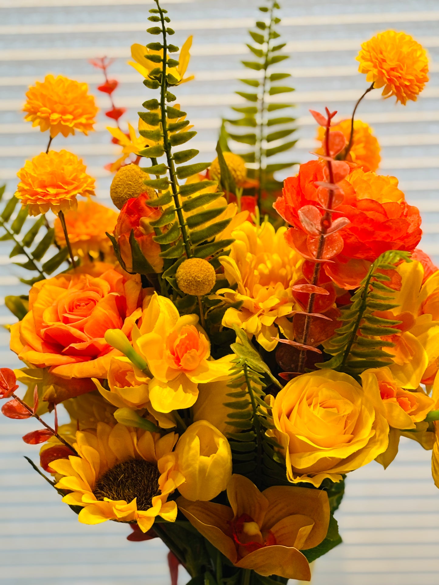 Burst of Yellow bouquet (glass vase included)