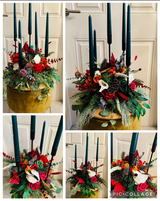 *Pre Order* Christmas 5 tiered BurgundyCandle Table centrepiece