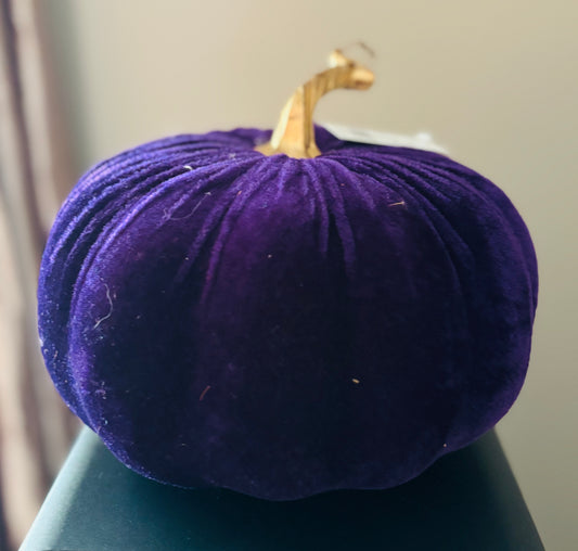 Large Purple Velvet Pumpkin